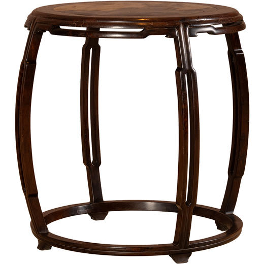 清中期	红木镶云石四足带托泥圆台 商品图5