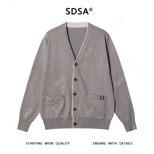 25FK068SDSA秋冬新款痞帅男装韩版简约撞色纽扣开衫V领假两件针织衫毛衣 商品图1