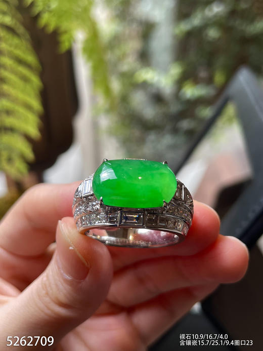 高冰种艳绿马鞍戒指【5262709】具体价格微信咨询 商品图0