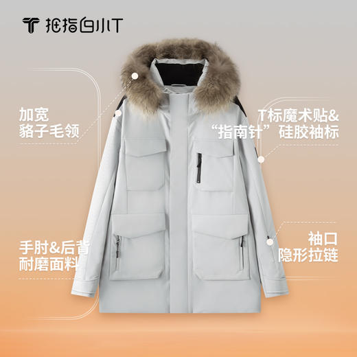 拇指白小T中长款防风鹅绒服 商品图3