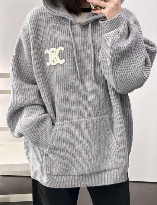 女款logo连帽针织毛衣008 商品图3