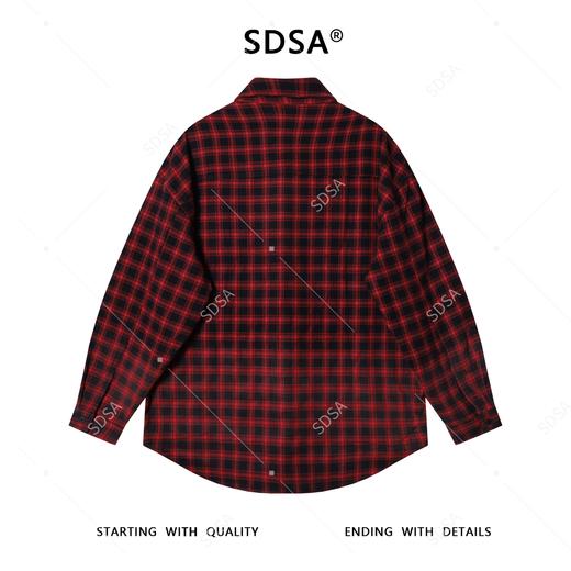 CS25010SDSA男士秋冬新款痞帅男装韩版嘻哈撞色格纹格子纽扣翻领长袖衬衫 商品图5