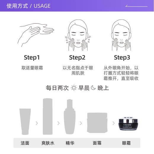 兰蔻小黑瓶发光眼霜 保湿滋润修护淡纹抗初老15ml(注：美妆为特殊商品，下单后不支持退货） 商品图2