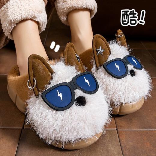 棉拖鞋女士冬季新款家居室内防滑厚底可爱小狗保暖毛绒拖鞋【WG25102】 商品图2