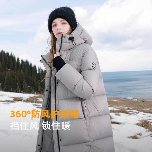 【高蓬高充绒】三彩2025冬季新款防水蓄热90白鹅绒羽绒服长款M 商品图1