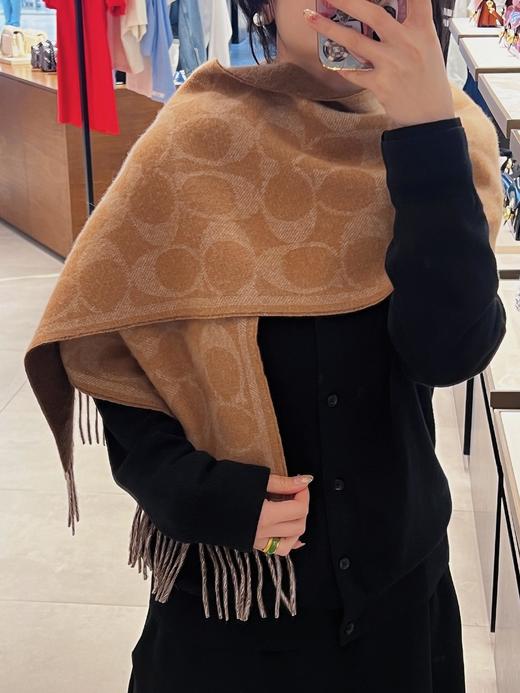【香港直邮 COACH/蔻驰】蔻驰流苏字母印花 绒线围巾男女情侣同款 商品图1