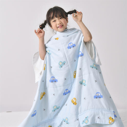 A类全棉双层纱儿童防踢被 纯棉四层纱布多功能盖毯幼儿园宝宝夏凉被 商品图9