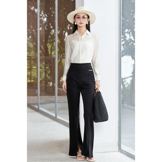 米思阳2026春季新品米思阳知性通勤风OL白衬衫舒适半透宽松优雅上衣女4260 商品图4