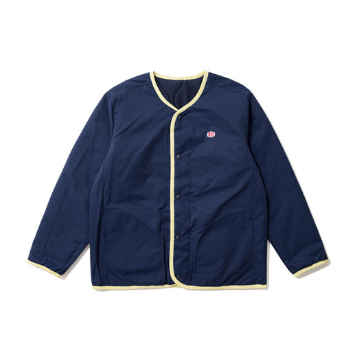 U17 绗缝葫芦格双面穿印花棉服 深蓝色 商品图2