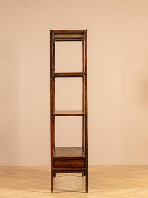 清早期	黄花梨全敞式三层带屉架格 商品图2