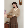 鹿向南《玛奇小熊》假两件V领毛衣女2025秋冬季内搭美拉德针织衫 商品缩略图0