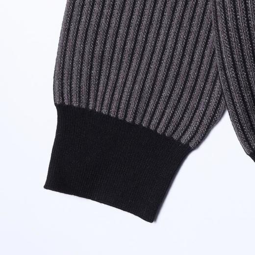 9935SDSA男士秋冬新款痞帅男装潮牌拼接撞色条纹翻领毛衣外套百搭时尚 商品图4