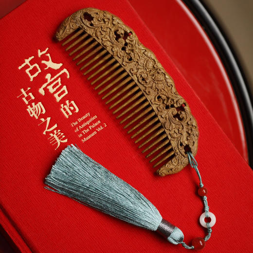 【青山特惠】精品 金丝楠【西番莲纹】木梳   s11 商品图0