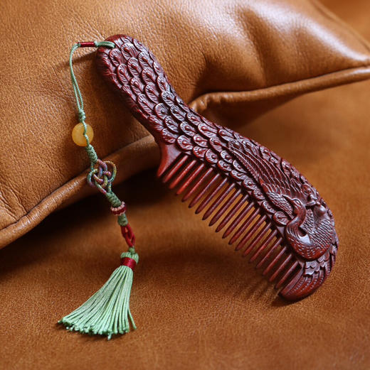 【青山特惠】小叶紫檀【孔雀】木梳.发梳.礼盒装 s36 商品图3