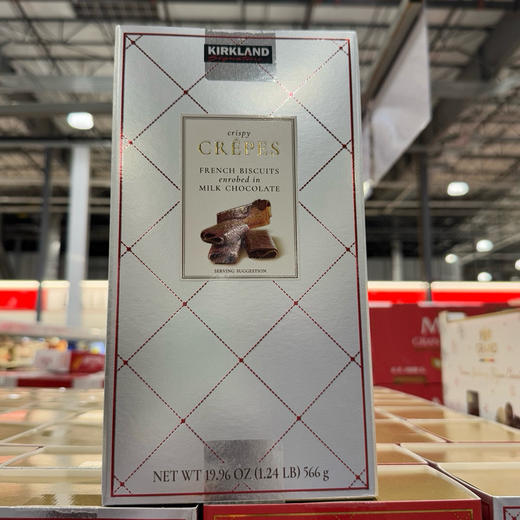 Kirkland脆皮巧克力📣📣非常好吃的巧克力，每年必买❗❗美国🇺🇸直邮1盒260元🉐包税包邮到手了🔥🔥Kirkland crepes巧克力脆皮酥卷饼干礼盒装 566g 商品图2