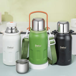 德铂Debo钵享手提保温杯900ml大容量 食品级PP316不锈钢材质 7层锁温 自带过 商品图6