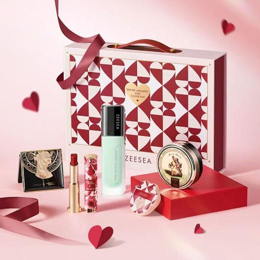 【礼盒】[小滋特惠]ZEESEA滋色心慕彩妆礼盒 (多效A绿色+粉饼自然色+气垫M02遮瑕型+半夏繁花口红+猫爪粉扑）（有效期至27年3月） 商品图0