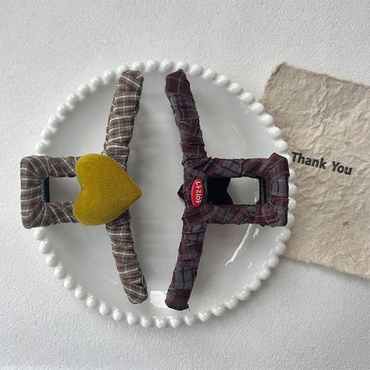 复古丝绒爱心抓夹-纪念日百货门店同款166745184 商品图1