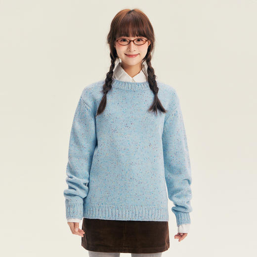 笛莎Deesha青少年女童毛衣2025冬季女童点子纱刺绣小狗标毛衣 商品图0