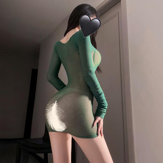 霏慕 知性修身镂空透视包臀连身网衣7568 情趣内衣性感诱惑 商品图7