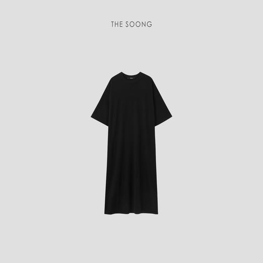 THESOONG/绵羊毛七分袖极简慵懒时髦廓形T恤裙女中长款宽松HWQZ7510 商品图7