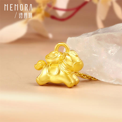 马上有钱 足金生肖马挂坠黄金小马吊坠MEMORA诗普琳HP917601 商品图3