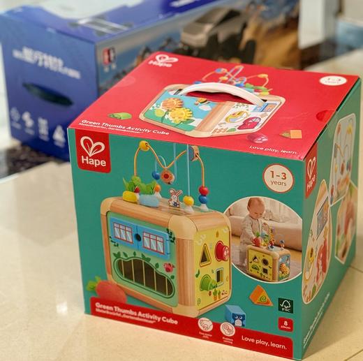 hape胡萝卜游戏盒六面体益智早教婴幼儿安抚玩具新生宝宝礼物 商品图0