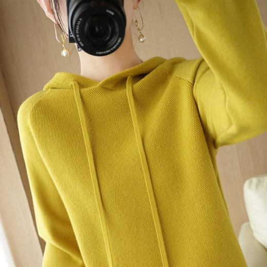 【QingFan连帽针织衫】春季新款针织衫 长袖套头 抽绳卫衣 多色百搭NJR-052 商品图10