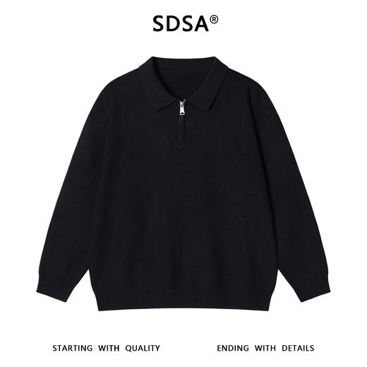 259058SDSA男士秋冬新款痞帅男装简约时尚半拉链翻领针织衫百搭时尚毛衣 商品图1