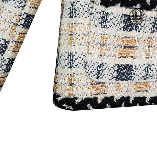 【破价】气质蓝金格纹小香风经典外搭短款外套8332W238 商品图3