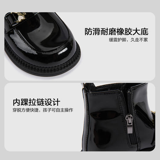 笛莎Deesha 女童童鞋2025冬季新款短筒皮靴 商品图3