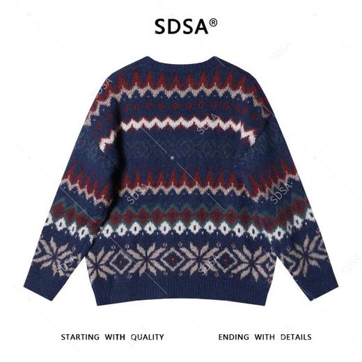 45119SDSA男士秋冬新款痞帅男装韩版撞色趣味条纹圆领针织衫百搭毛衣 商品图5