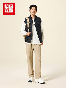 超级安踏防泼水轻薄羽绒马甲男士秋冬修身保暖运动通勤无袖上衣152546902U