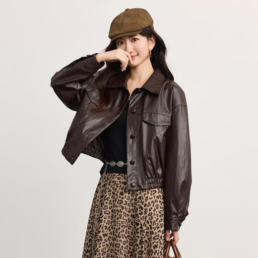 【10/1新品】熙世界游牧度假风豹纹半身裙女2025秋季新款轻熟气质高腰垂感长裙 商品图3