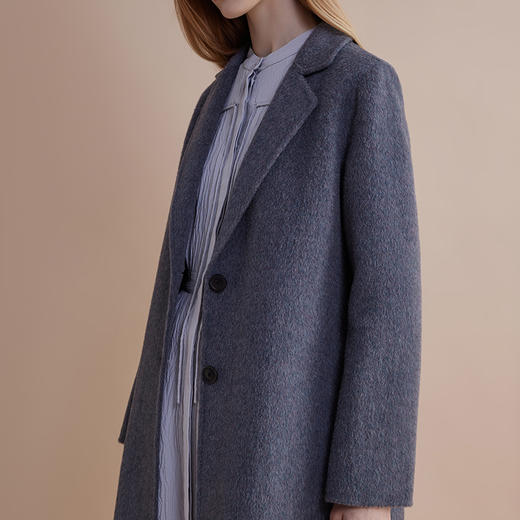 【JASON WU】秋冬新款通勤休闲保暖简约羊毛无弹长款外套西装大衣女 商品图2