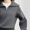 【10/1新品】熙世界宽松茧型灰色半拉链翻领毛衣女秋冬加厚复古北极绒针织上衣 商品缩略图3