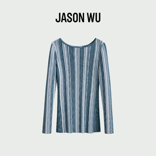 【JASON WU】春夏新款双色一字领套头上衣毛衫毛针织衫女 商品图4