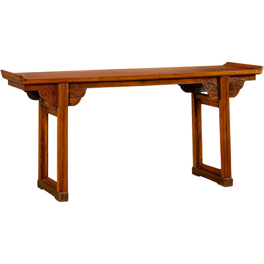 清	黄花梨夹头榫螭龙纹独板翘头案 商品图5