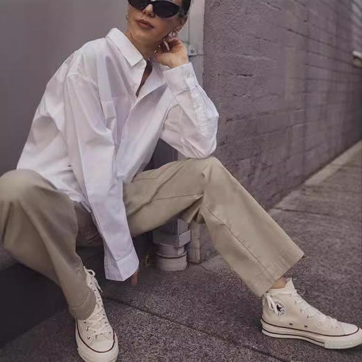 【断码清仓 无退换】大牛货！高密棉挺阔扎实~廓形oversize男友BF宽松显瘦 衬衫女春夏 商品图1