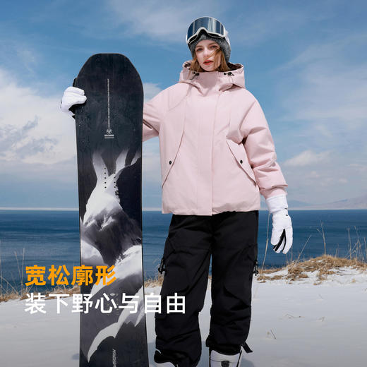 【三防90白鹅绒】三彩2025冬季新款连帽羽绒服户外鹅绒服M 商品图3