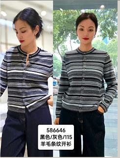 586646羊毛条纹开衫 商品图0
