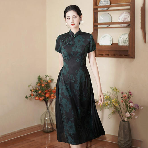 奥戴国风新中式显瘦妈妈装改良旗袍SC16953 商品图4