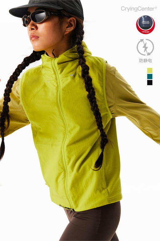 CryingCenter保暖锁温双拉连帽马甲秋冬轻量化运动跑步马甲 商品图5