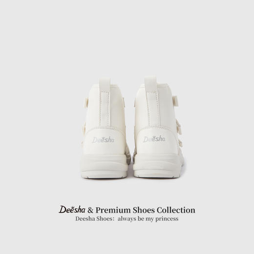 笛莎Deesha 女童童鞋2025冬季新款短筒加绒皮靴 商品图4