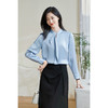「冰蓝绸语」衬衫 细腻肌理感 米思阳2026春季新款时尚通勤衬衫小众设计感温柔气质百搭小衫4478 商品缩略图0