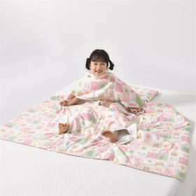 A类全棉双层纱儿童防踢被 纯棉四层纱布多功能盖毯幼儿园宝宝夏凉被