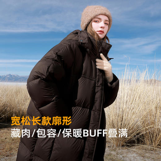 【高蓬高充绒】三彩2025冬季新款90白鸭绒羽绒服防水易打理M 商品图3