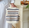 【以柠】学院风条纹毛衣马甲7702 商品缩略图1