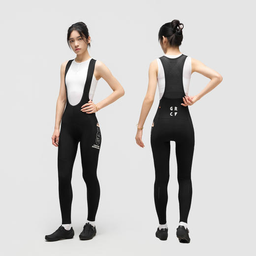 GRC桀骜无尽秋冬新款CMYK系列蜡笔小新抓绒公路背带骑行裤长裤女 商品图4