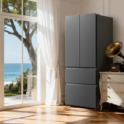 【新品上市】TCL 大至鲜479升法式多门四开门超窄小户型大容量净味抗菌深冷速冻电冰箱 R479V7-D 商品图1